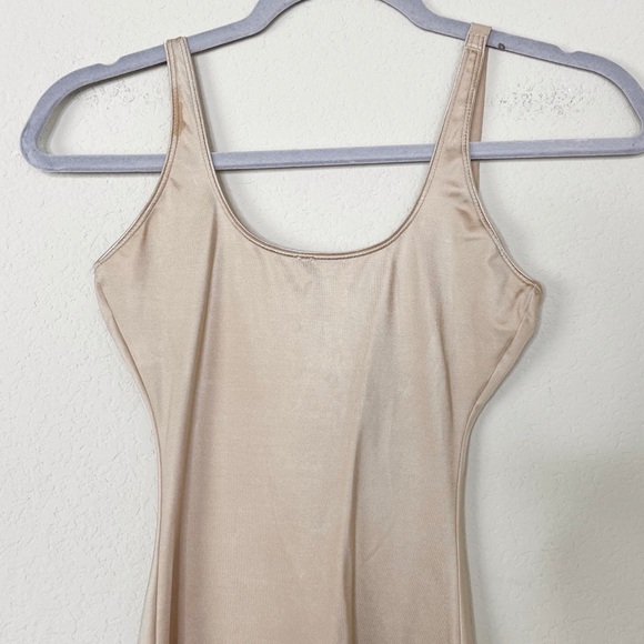 SPANX Simplicity Slimming OpenBust Mid-Thigh Beige BodySuit Shapewear - Picture 8 of 15